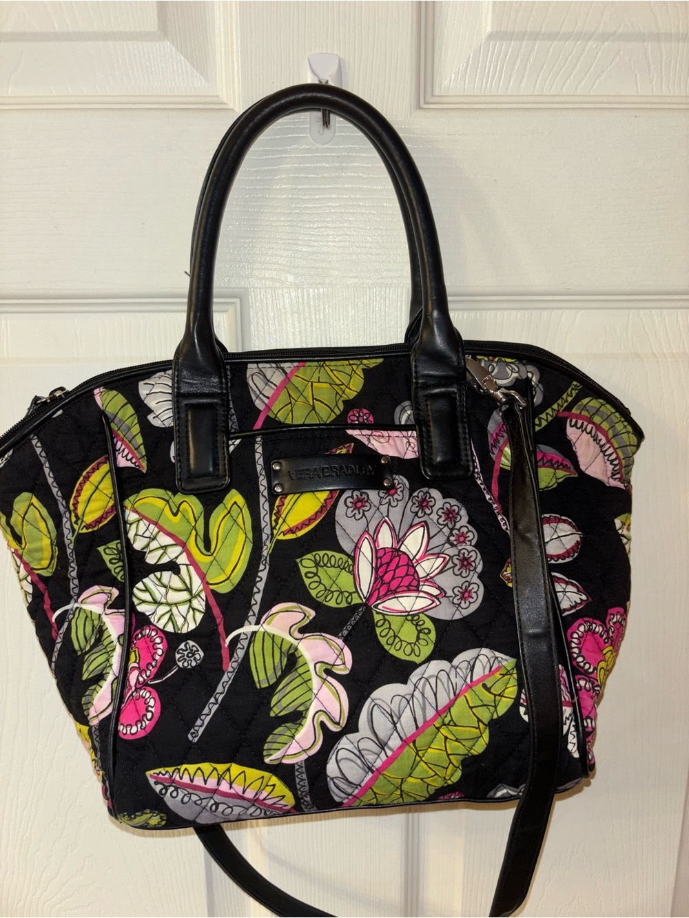 Vera Bradley Trapeze Tote Moon Blooms Retired Floral Shoulder Bag